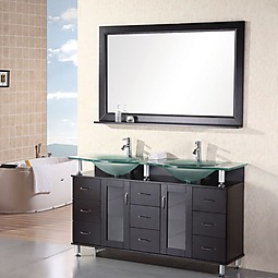 Redondo 61" Espresso Finish Double Sink Vanity Set Product List Image