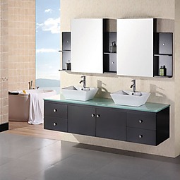 Portland 72" Espresso Finish Double Sink Vanity Set  Product List Image