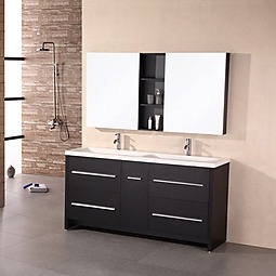 Perfecta 63" Espresso Finish Double Sink Vanity Set Product List Image