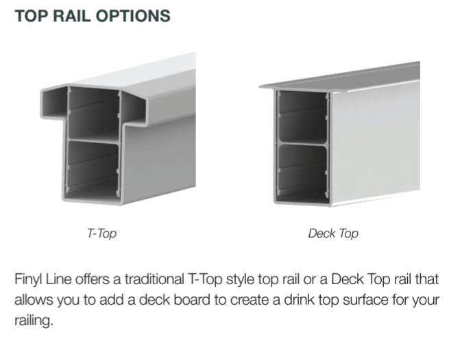 RDI Finyl Top Rail Options