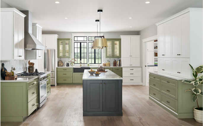 Wolf Designer Dartmouth_5-Piece_White Green and Gray Kitchen